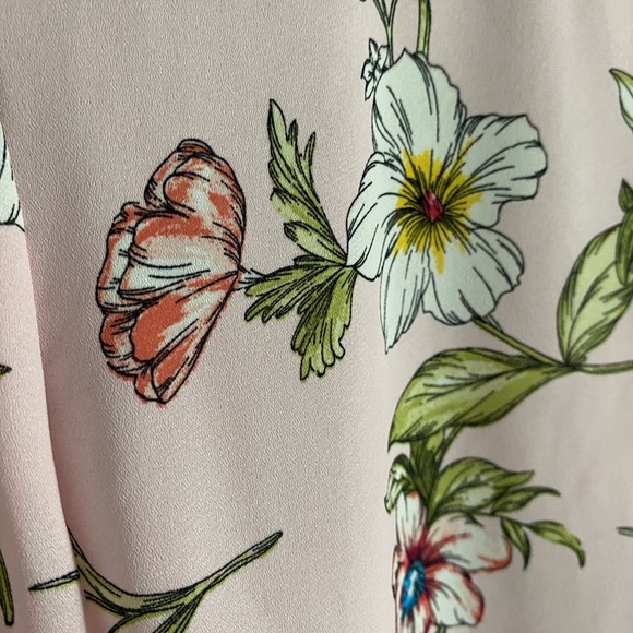 NY Collection Floral Ruffle Blouse - Pink - Picture 3 of 4